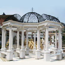 Professional carving large white marble gazebo